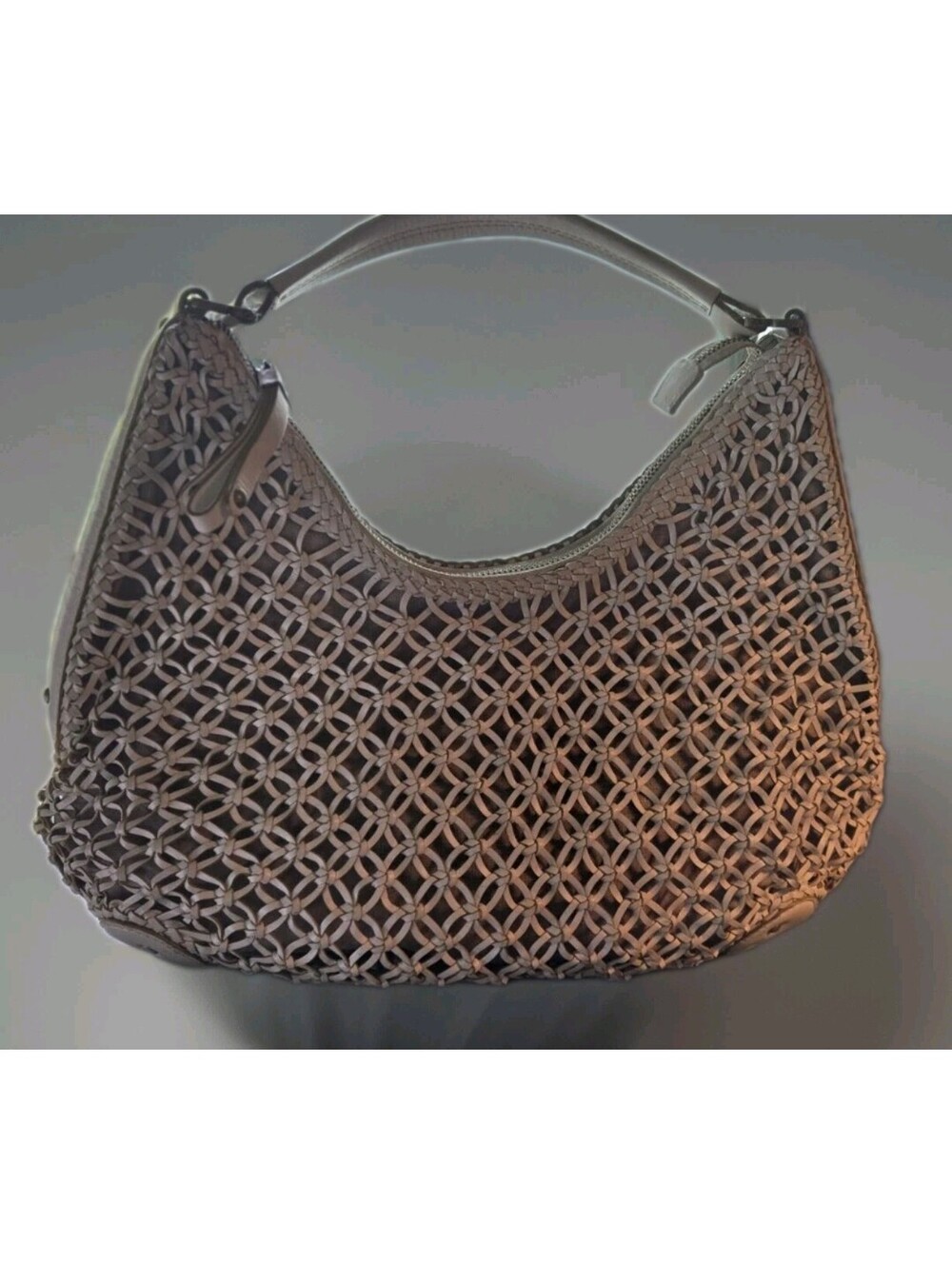 Cole Haan Sierra Open Weave SP06 Ivory Handbag Shoulder Bag Tote Satchel 16X8X9